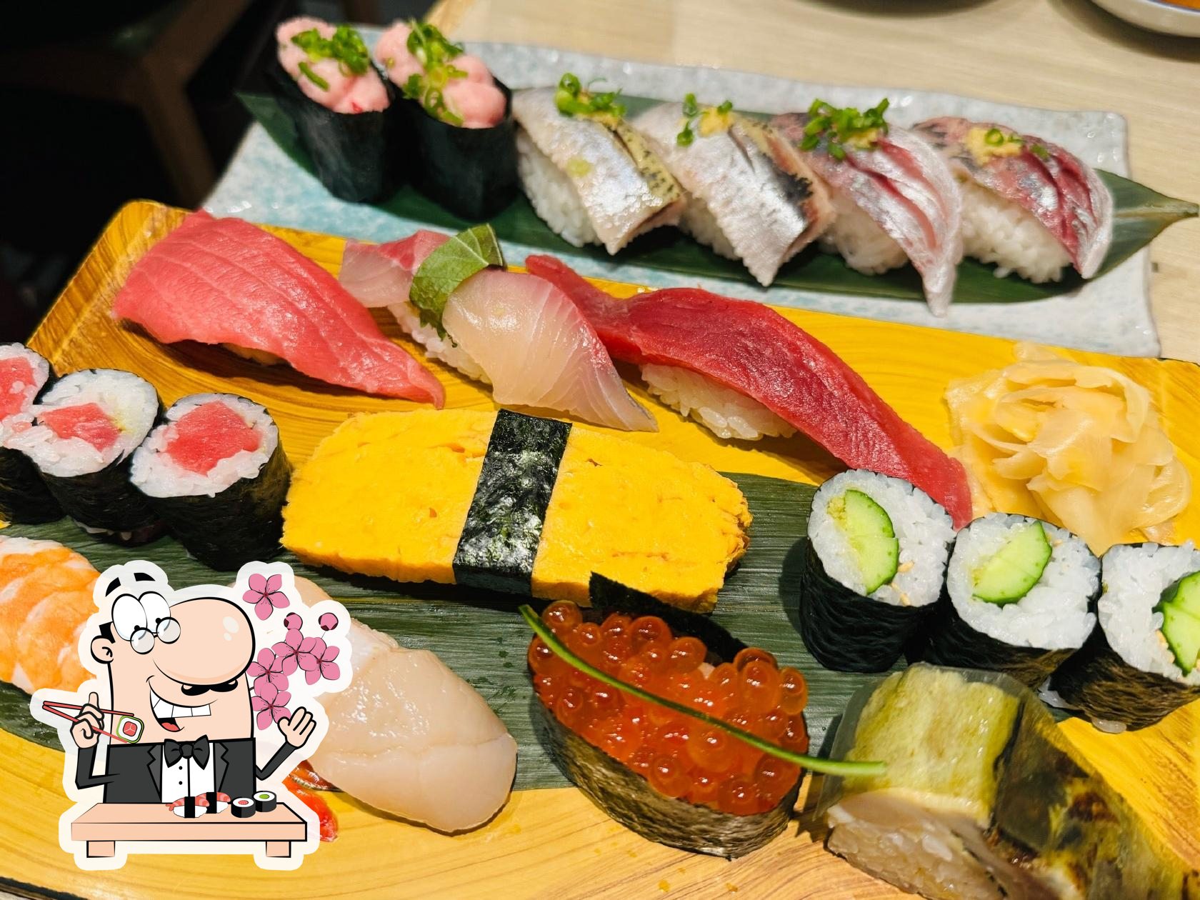 В "Sushi no Midori" подают суши и роллы.