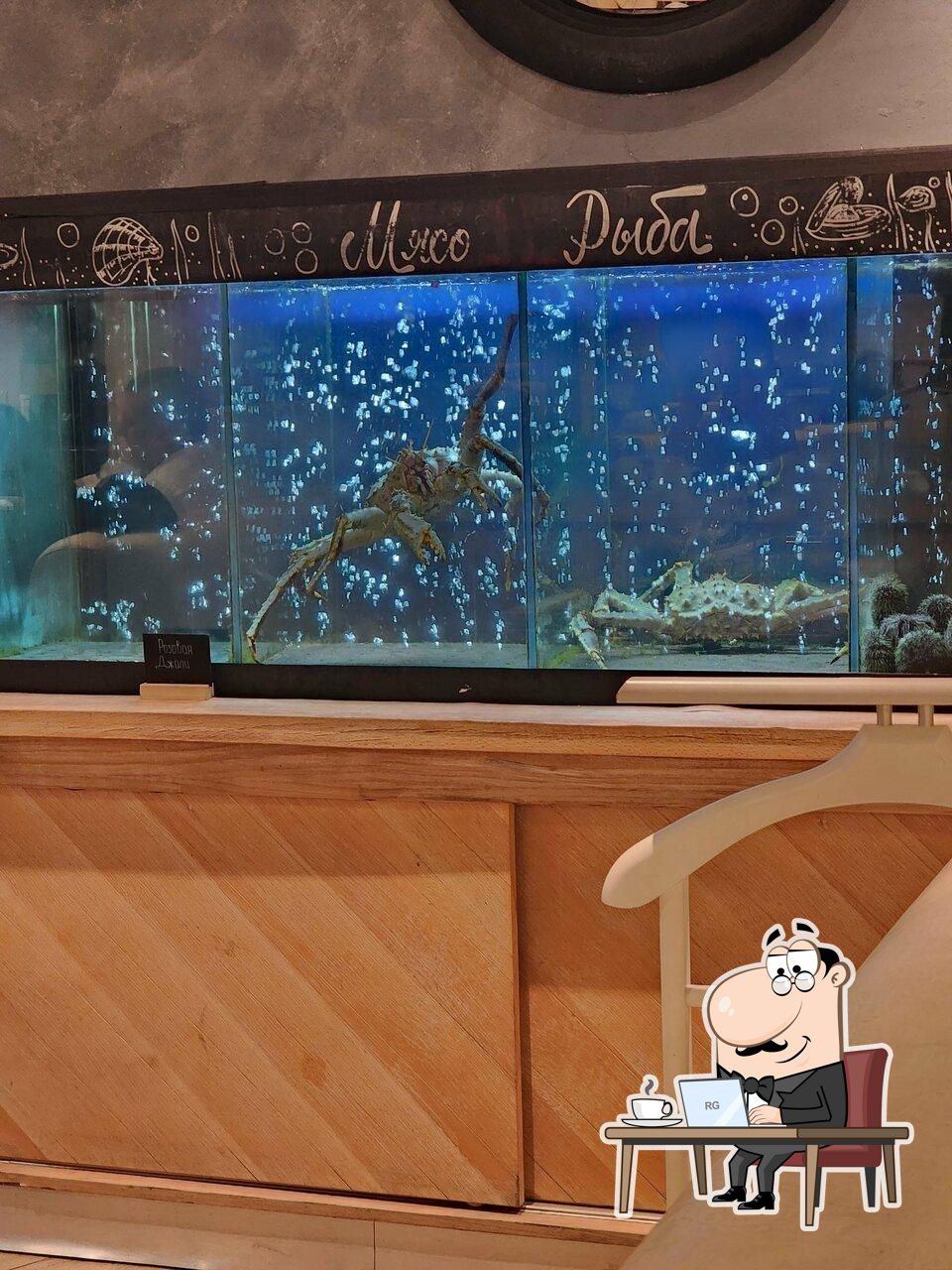 Посмотрите на внутренний интерьер "Мясо&Рыба".