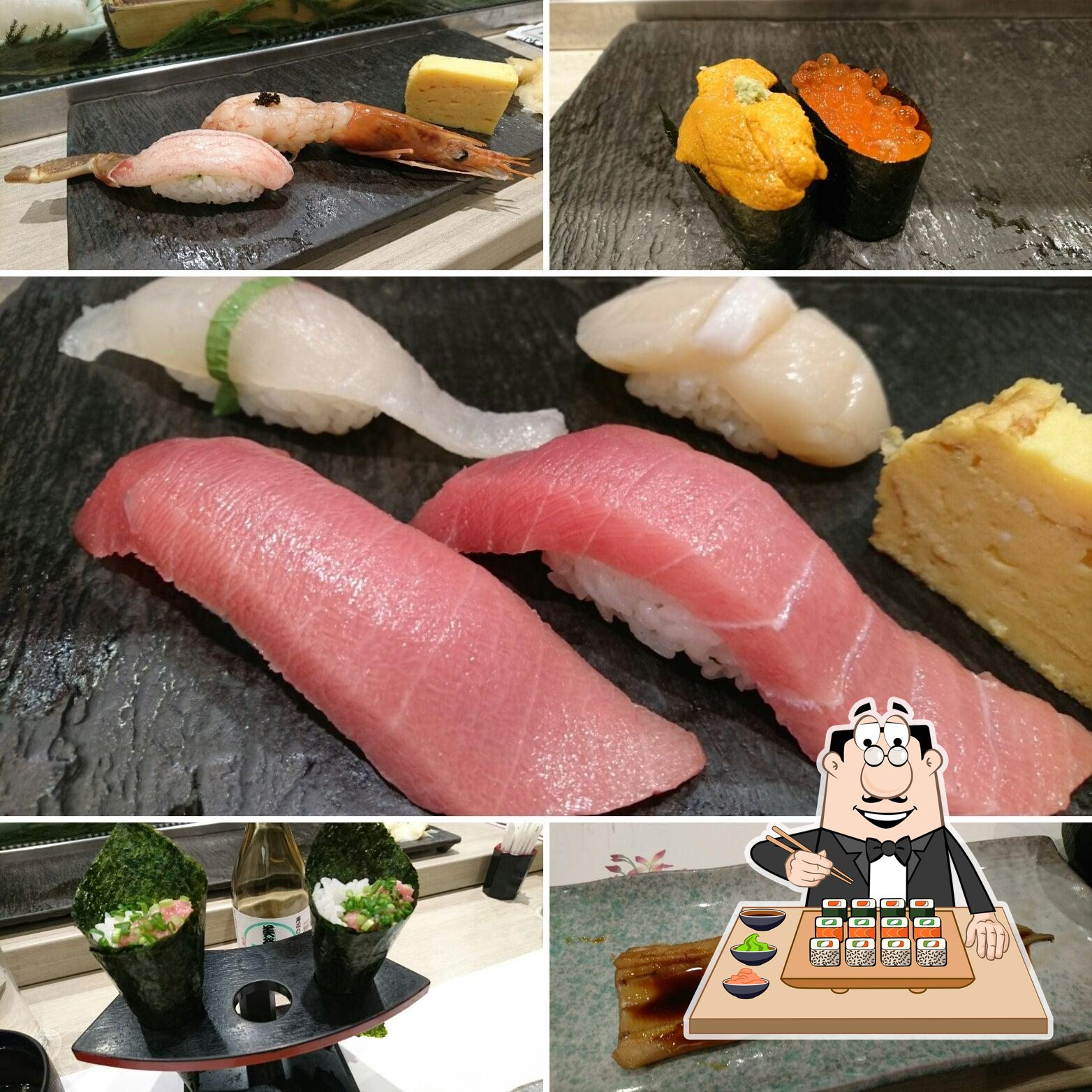 В "Sushi no Midori" подают суши и роллы.